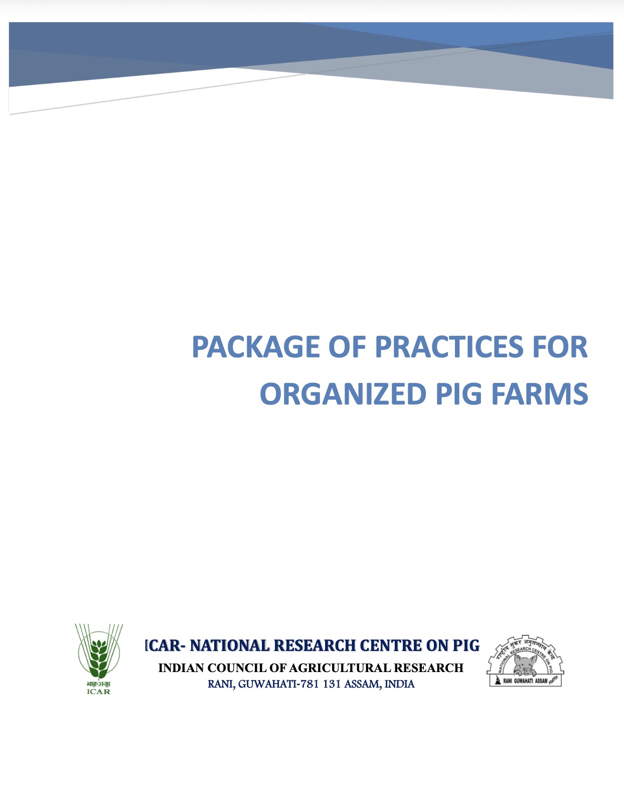 Package Of Practices For Organized Pig Farms